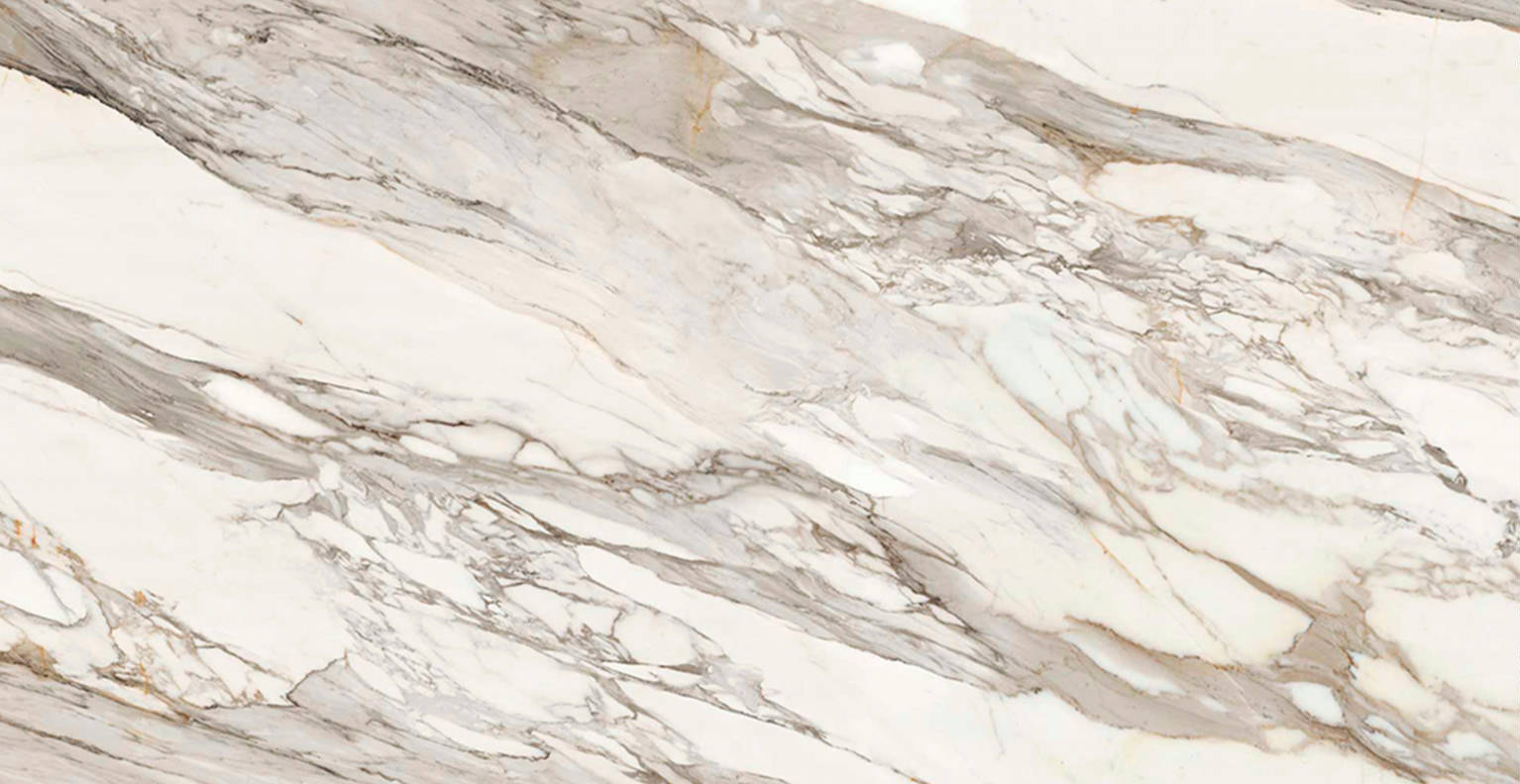 IDYLIUM TABLA CALACATTA AUREO L WHITE GLOSSY 6 mm | Galería Viterra