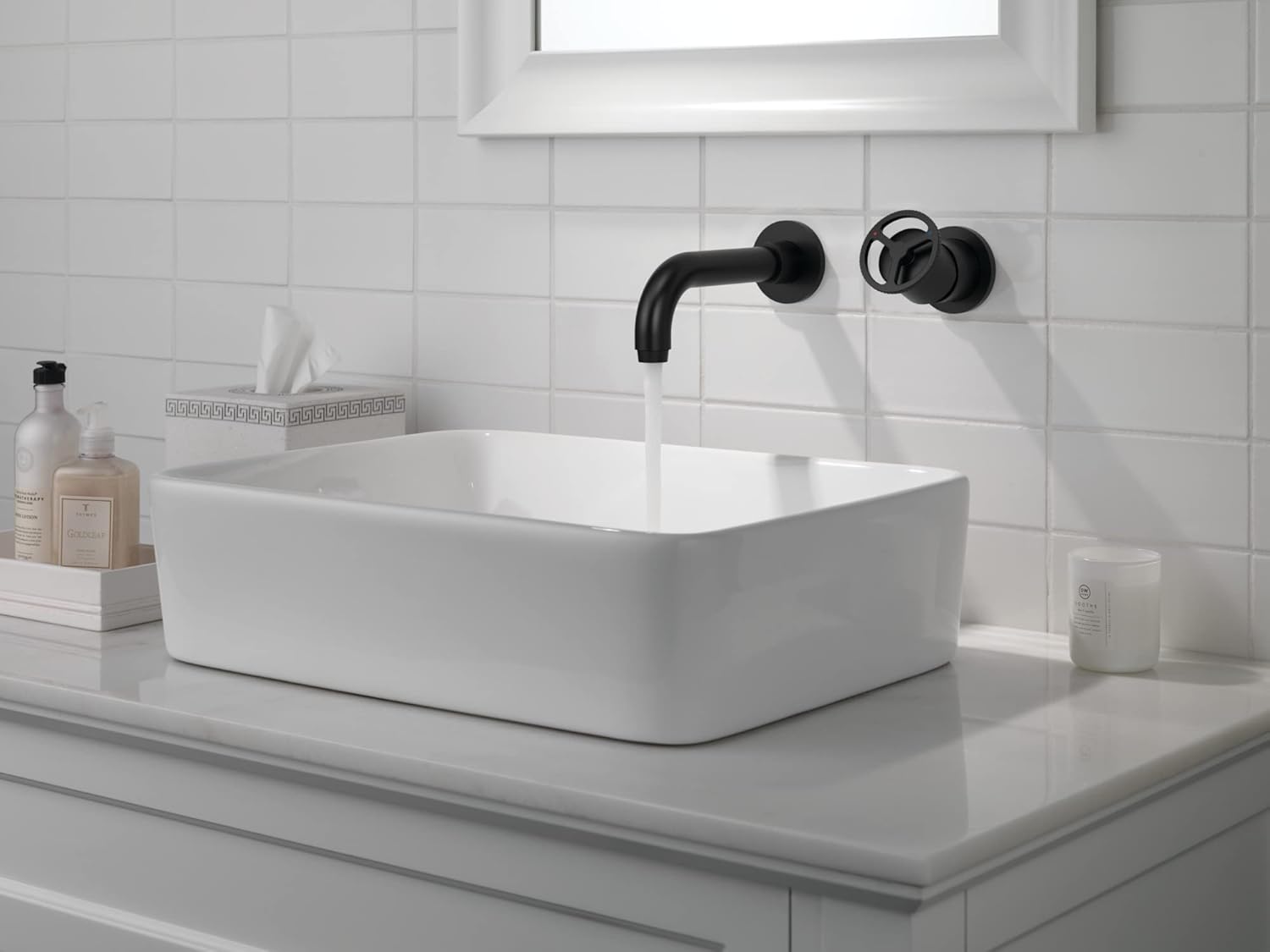 DELTA TRIM MONOMANDO LAVAMANOS PARED NEGRO | Galería Viterra